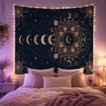 thumbnail image 2 of Moon Phases Beside a Lotus Mandala, Mystical Celestial for Astronomy Fans, Night Sky Decor, Housewarming Gift, Tapestry Wall Hanging for Bedroom and Living Room, 2 of 7