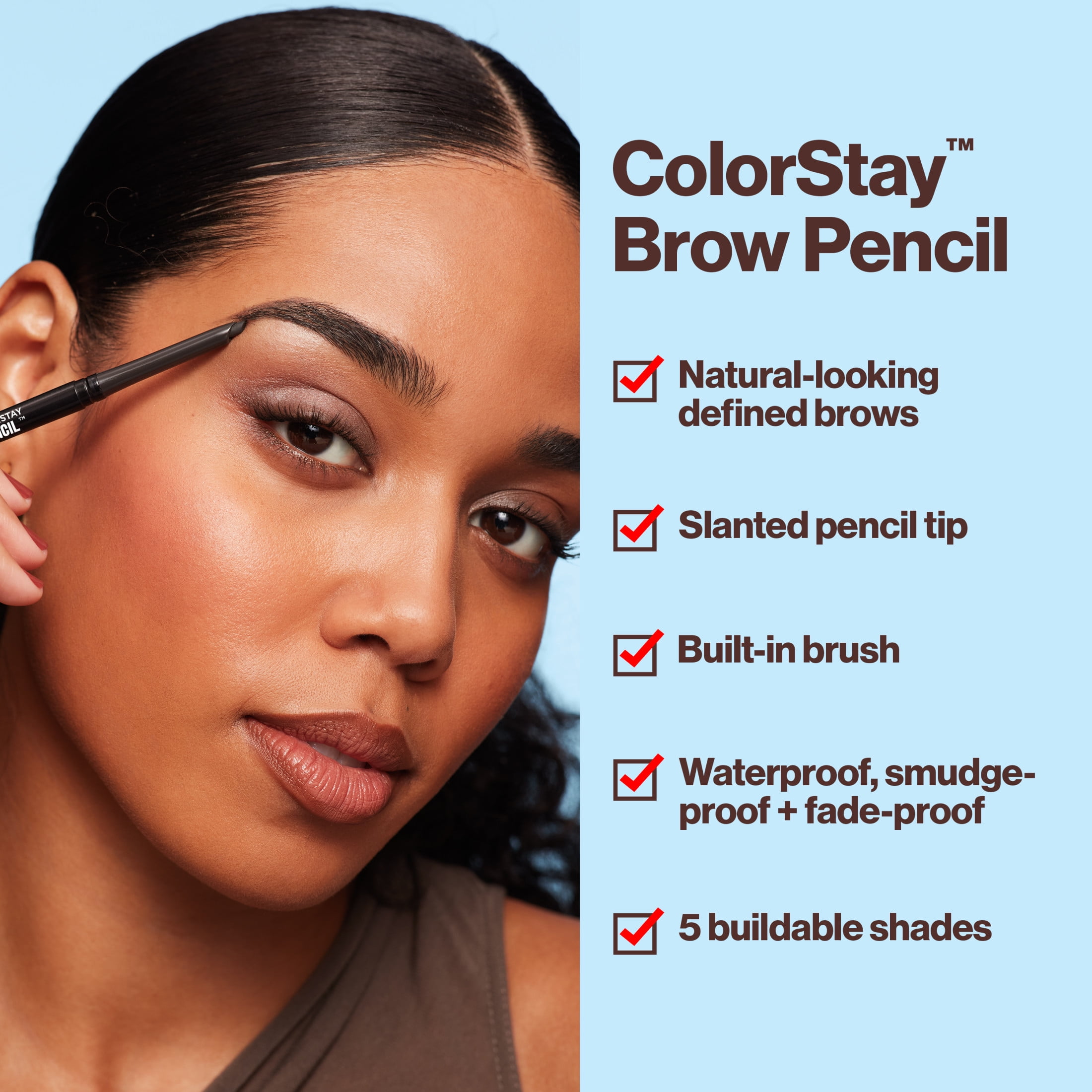 (4 pack) Revlon ColorStay Waterproof Eyebrow Pencil, Mechanical & Long Lasting, 225 Soft Black, 0.021 oz