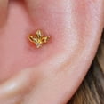 thumbnail image 4 of Plain Triple Marquise Flat Back Piercing Earring, 4 of 8