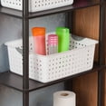thumbnail image 6 of Sterilite Large Ultra Plastic Storage Baskets w/ Handles, White, 24 Pack, 6 of 10