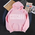 thumbnail image 3 of Chicago Hoodies for Women 2025 Long Sleeve Y2K Graphic Hoodie with Pockets Hooded Sweatshirt Women Pullover, 3 of 4