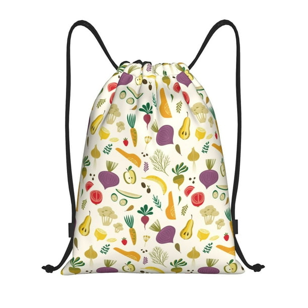 Fotbe Vegetable Bolsa Mochila con Cordón Estampada, Bolsa de Gimnasio Deportiva, Bolsa Cinch, Bolsa con Cordón para Hombres y Mujeres-Medium