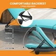 thumbnail image 2 of Craftian Wicker Chaise Lounge Pool Chair, Outdoor 5 Position Backrest Cushioned for Beach Blue, 2 of 9