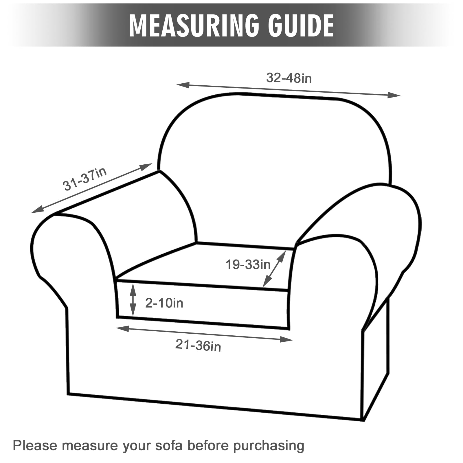 SHANNA Sofa Covers Stretch Velvet Couch Covers with Seperate Seat Cushion Covers, Armchair /Loveseat / Sofa Slipcovers (Dark Green, Armchair Cover)