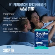 Breathe Right Extra Strength Clear Nasal Strips, 44 Count for Relief of Nasal Congestion