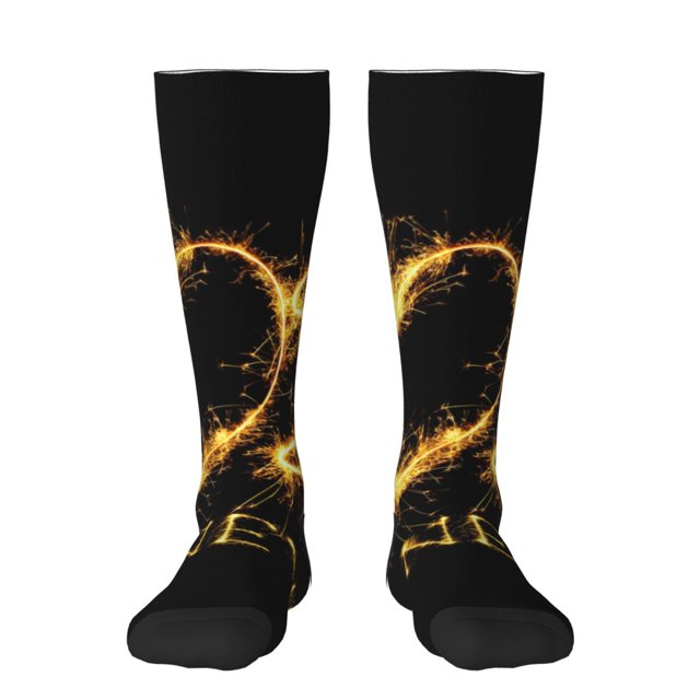 Balery Happy New Year 2025 D Calcetines novedosos Calcetines deportivos Calcetines hasta la rodilla Calcetines de algodón Calcetines originales y geniales