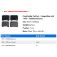 thumbnail image 2 of Front Brake Pad Set - Compatible with 1991 - 2003 Ford Escort 1992 1993 1994 1995 1996 1997 1998 1999 2000 2001 2002, 2 of 2
