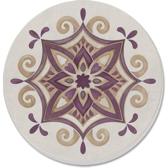 Absorbent Stone Beverage Coasters - Set of 4 - Mandala 10