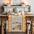 thumbnail image 2 of Fall Table Runner Thanksgiving Orange Plaid Truck Pumpkin Table Runners Sunflower Happy Fall Y'all Cotton Linen Dresser Scarf Kitchen Dining Table Decor for Fall Holiday Party Decor 13x36 Inch, 2 of 9