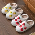 thumbnail image 4 of Men's and Women's Embroidered Fruit Warm Cotton Slippers for Couples Home Indoor House Shoes, Yellow, 38, 4 of 5