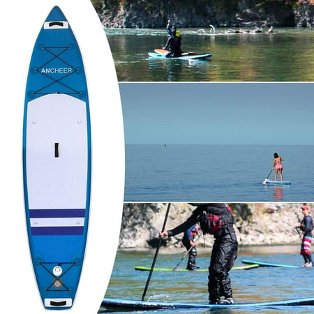Hifashion 330lbs 10' Double-layer Blue Inflatable Stand Up Paddle Board Surf Board (7 Inches Thick) isup with Carry Bag ,Fins Non-Slip Deck Youth & Adult