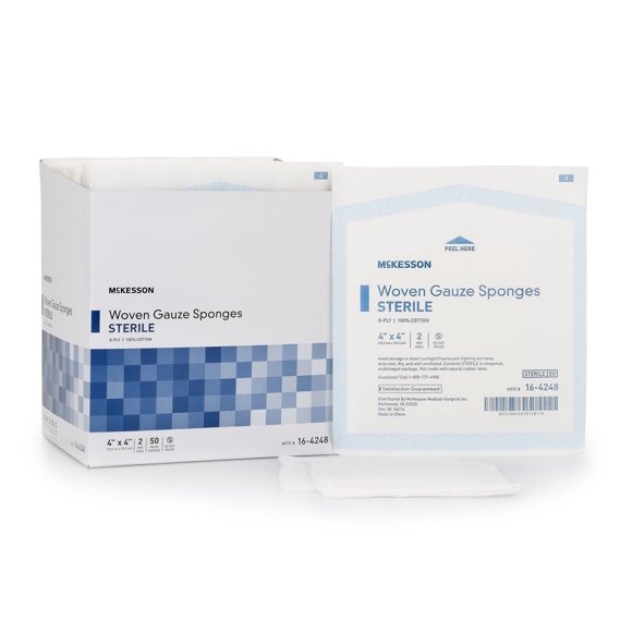 McKesson SPONGE, GAUZE 8PLY STR 2'S 4"X4" (50PK/BX)