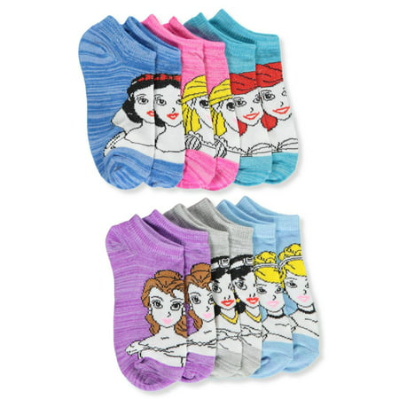 Disney Princess Girls' 6-Pack Ankle Socks