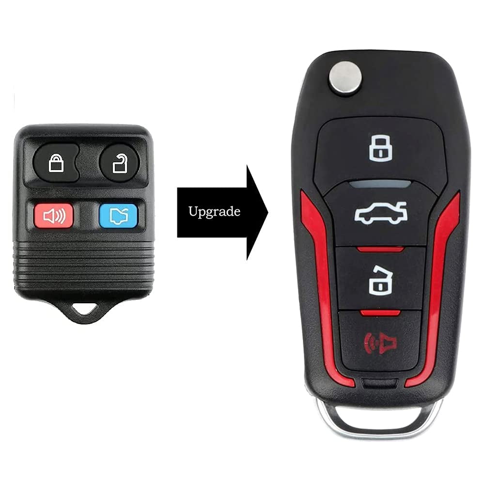 NEW GT STYLE FLIP KEY REMOTE FOR 05-06 FORD MUSTANG CHIP KEY KEYLESS ENTRY FOB 