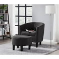 thumbnail image 2 of Devion Furniture Polyester Fabric Accent Chair with Ottoman in Dark Gray, 2 of 2