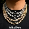 thumbnail image 6 of Men Women Hip Hop Letters Much Money Pendant Necklace with 13mm Miami Cuban Chain Iced Out Bling HipHop Necklaces Fashion Jewelry, 6 of 8