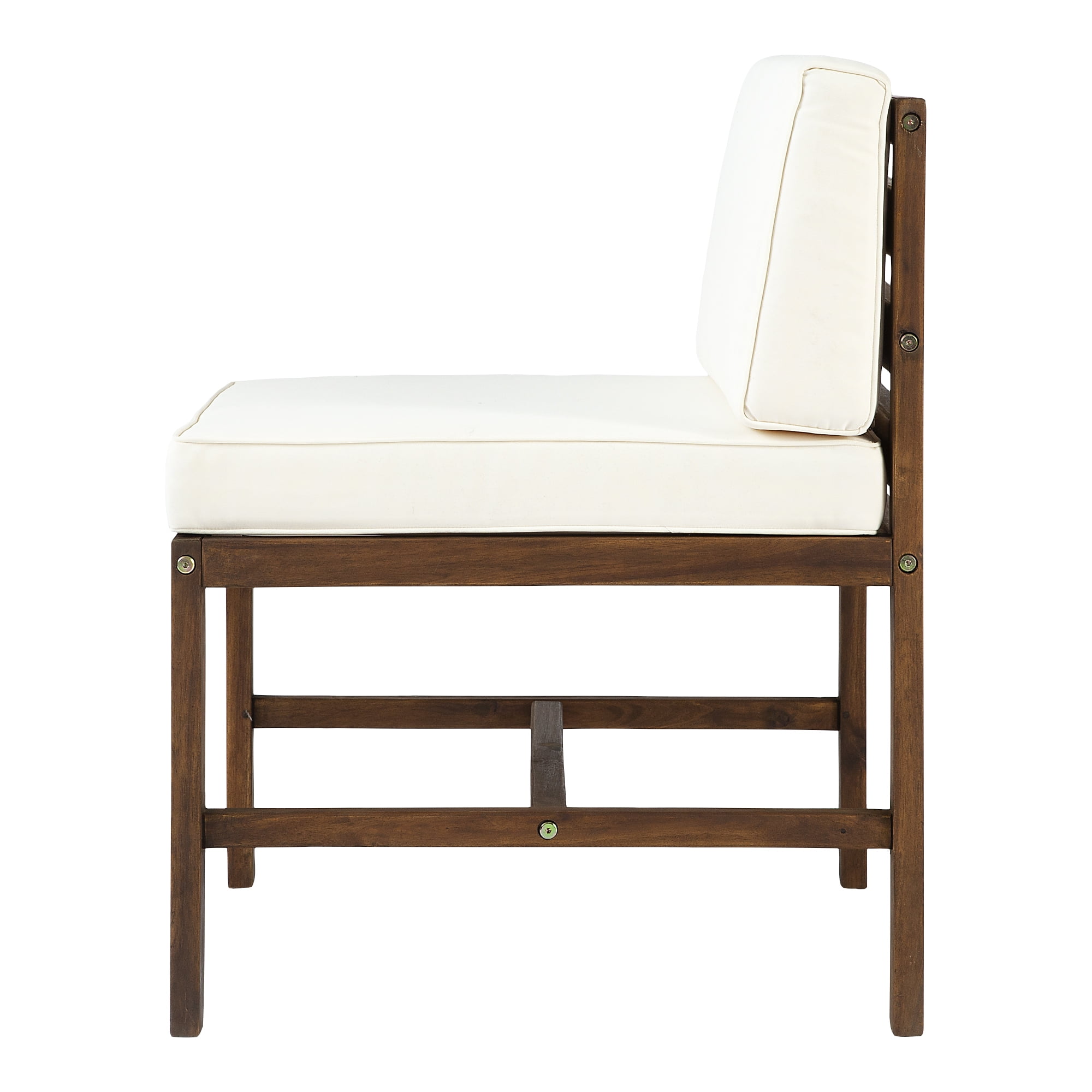 Modular Outdoor Dark Brown Acacia Wood Armless Chair by Manor Park