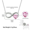 thumbnail image 6 of Juwaliy Infinity Heart Mother Necklace October Birthstone Tourmaline Pink Pendant 925 Sterling Silver Mother's Day Gift Idea Jewelry Christmas Birthday Gift for Women Grandma Mom, 6 of 11