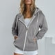 thumbnail image 1 of ICHUANYI Clearance Fashion Women's Zipper V-Neck Pullover Tops Long Sleeve Hooded Blouse Sweatshirt(Gray, L) ICHUANYI WER2023080811475, 1 of 6