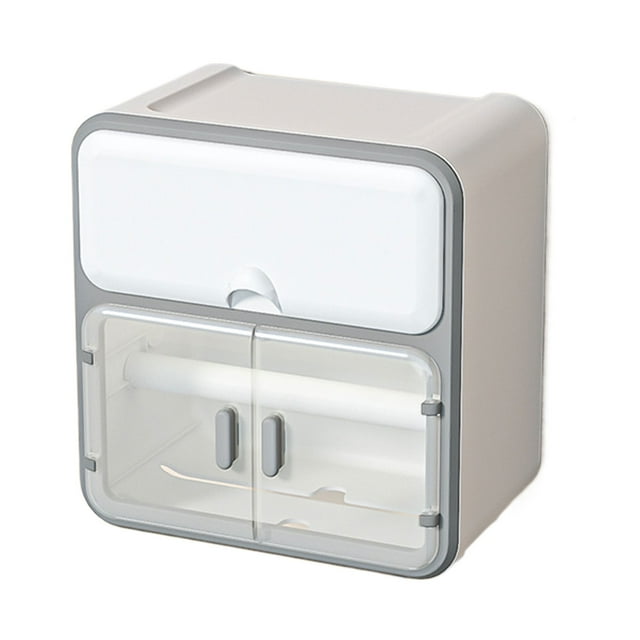 Cateissary Organizador de baño visible, caja de almacenamiento de gran capacidad, almacenamiento de baño sellado y no permeable Almacenamiento y organización del hogar