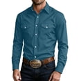 thumbnail image 3 of Atkumj Dress Shirts for Men Fashion Business Solid Color Long Sleeve Shirts Casual Turndown Collar Button Down Shirt with Chest Pockets S, 3 of 9