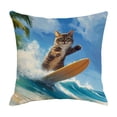 thumbnail image 2 of Tuvgenk Linen Pillow Cover 18x18 Inch with Zipper, Colorful Printed Decorative Throw Pillow Covers for Couch Indoor Outdoor Living Room Bedroom, 2 of 6