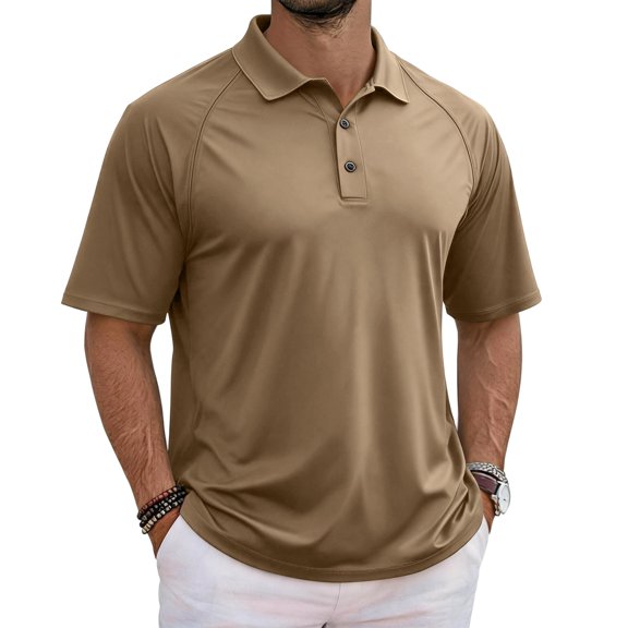 Golf Shirts for Men Raglan Short Sleeve Moisture Wicking Proformance Big & Tall Polo Shirts