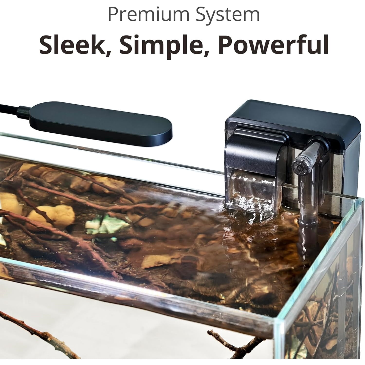 2.5 Gallon Nano Nature Aquarium Kit, Ultra-Clear Rimless Desktop Fish Tank with Light and Filter, Perfect for Small Fish, Shrimp, or Betta, Basic Version, Clear