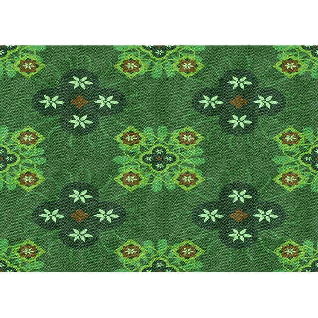 Ahgly Tapis Rectangulaire Lavable en Machine Intérieur Transitionnel Vert Émeraude Profond, 2 Pieds x 3 Pieds