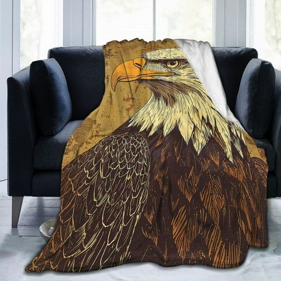 Vintag Eagle Throw Blanket Ultra Soft Cozy Decorative Flannel Blankets for Home Bed Couch Chair Travel 50x40