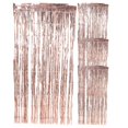 thumbnail image 1 of Rose Gold Foil Fringe Curtain for Party Decorations Metallic Backdrop for Wedding Photo Booth 4pcs, 1 of 5