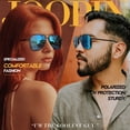 thumbnail image 2 of Gafas de Sol Joopin Trendy Espejadas Azules Sobredimensionadas Aviador, 2 of 6