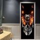 thumbnail image 3 of 3D Halloween Fire Skull Door Stickers, 30 x 80 inch Realistic Horrible Fire Skull Door Sticker Wallpaper for Halloween Decoration, Party Decors, Home, 3 of 5