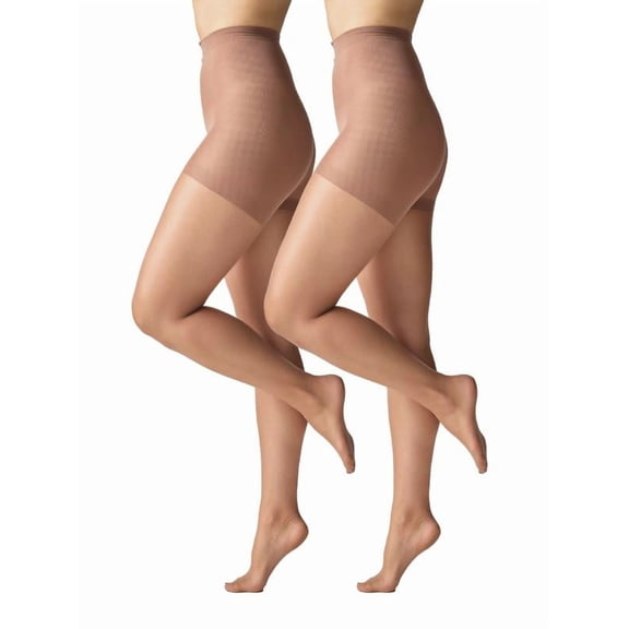 Silk Impressions Women's Sheer Support Pantyhose, 40 Denier Sheer, 2-Pack, Sizes S-3XL