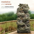 thumbnail image 6 of Alpine Corporation 42" x 33" x 81" Outdoor Weathered Wood Tiered Stone Fountain, 6 of 12