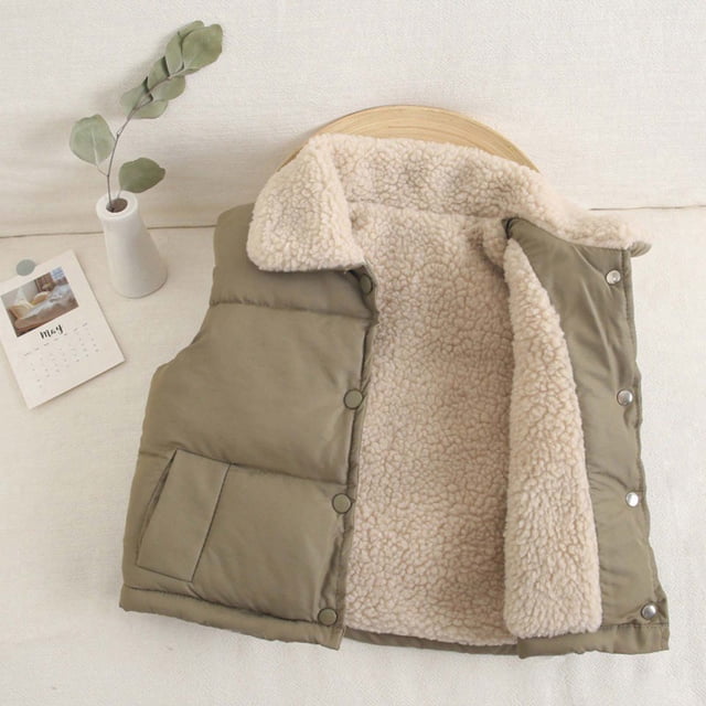 RXIRUCGD Children Thickened Down Cotton Jacket Lambskin( Army Green, Size:8-10 Years )