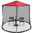 thumbnail image 4 of Outdoor Mosquito-Free Umbrella Enclosure Net – 300x230cm (7-10ft Umbrella Fit) with 940cm Circumference, Brown Polyester Mesh, Wind-Resistant TPU Water Pipe Base, Adjustable Top String for, 4 of 7
