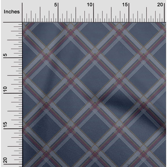 oneOone Cotton Flex Fabric Tartan Check Fabric Prints By Yard 40 Inch Wide