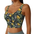 thumbnail image 2 of Goofa Hand Drawn Citrus Fruits Elegant Lemons Printed Sports Bras for Women, High Impact Running Bra Workout Crop Tank Tops Longline Sports Bra Push up-Medium, 2 of 9