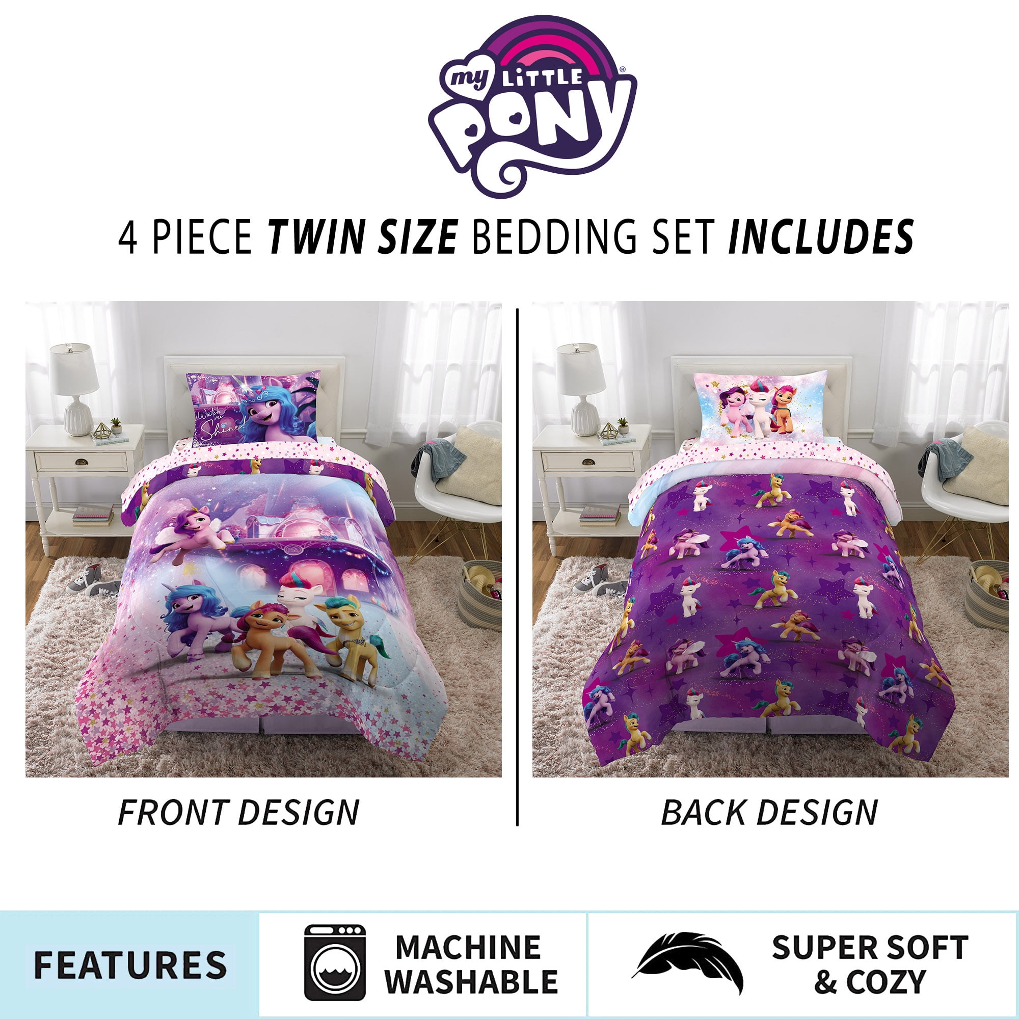 My Little Pony Kids Full Bed in a Bag, Comforter and Sheets