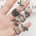 thumbnail image 2 of Womens Fashion Rings Set Retro Punk Gothic Snake Dragon Animal Design Adjustable Alloy Rings Silver Color Jewelry Set, 2 of 2