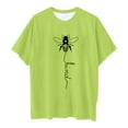 thumbnail image 4 of WEIYLL Girls Funny Tshirts Casual Cartoon Bee Print Round Neck Loose Short Sleeve Kids Clothing for 10-11 Years, 4 of 4