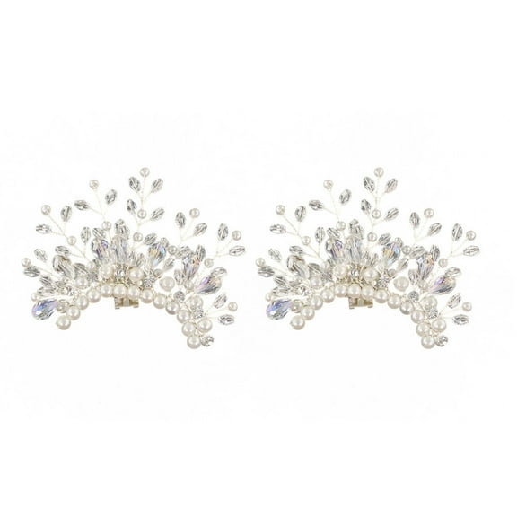 Raindrops 2 Pcs Heels Bridal Shoe Clips Crystal Pearl Tongs