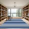 thumbnail image 2 of ODIKA 6'x9' Machine Washable Non-Slip Area Rug, Chic Striped Motif with Nautical Flair High Traffic Rug, Navy, 894474, 2 of 7