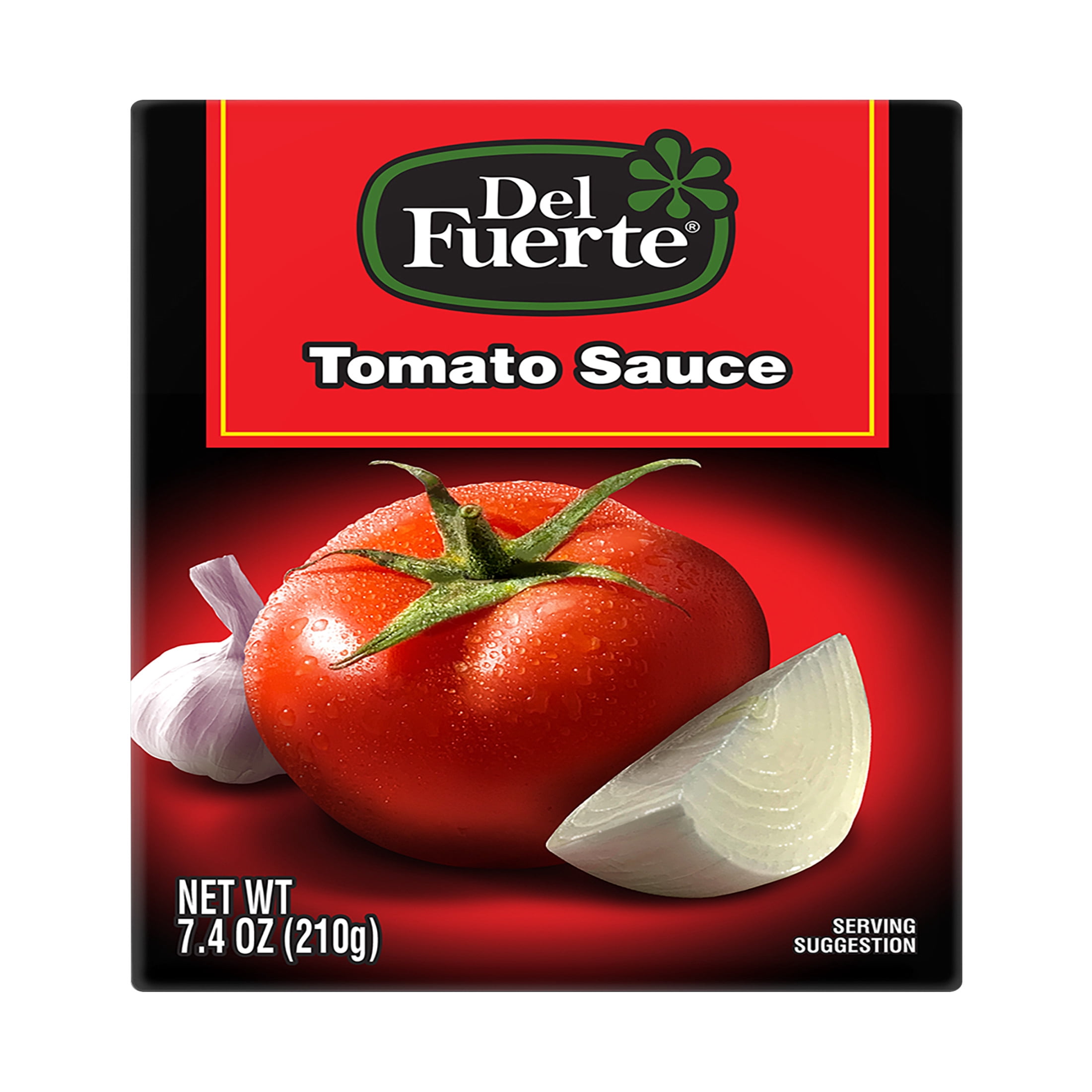 (6 pack) DEL FUERTE Seasoned Tomato Sauce, Shelf-Stable, 7.4 oz Plastic Box