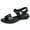 Black, variant on YUHAOTIN Female Platform Sandals Fashion Summer Women Sandals Flat Thick Bottom Open Toe Hook Loop Solid Color Casual Hiking Sandals Women Comfortable Sandals Women Wedge Closed Toe