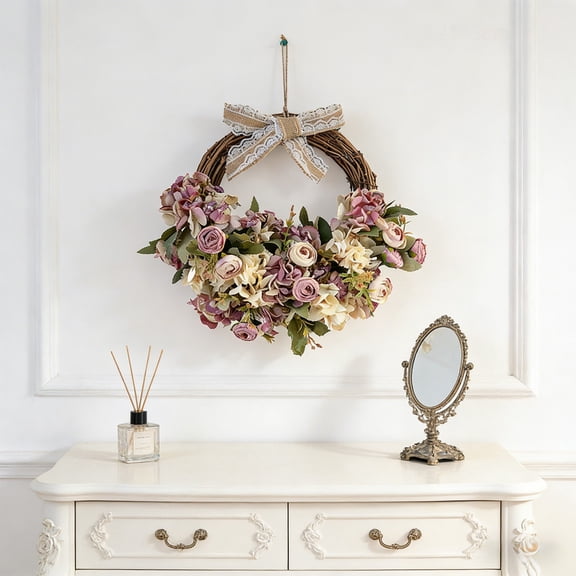 Artificial Wreath Home Decor Door Hanger Wall Hanging Rattan Fall Wedding Indoor Outdoor Elegant Multicolor