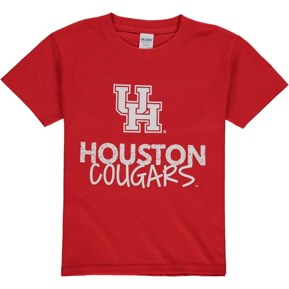 Youth Red Houston Cougars Logo T-Shirt