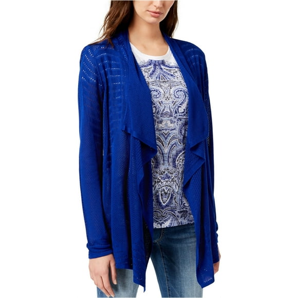 I-N-C Womens Draped Cardigan Sweater, Blue, Medium