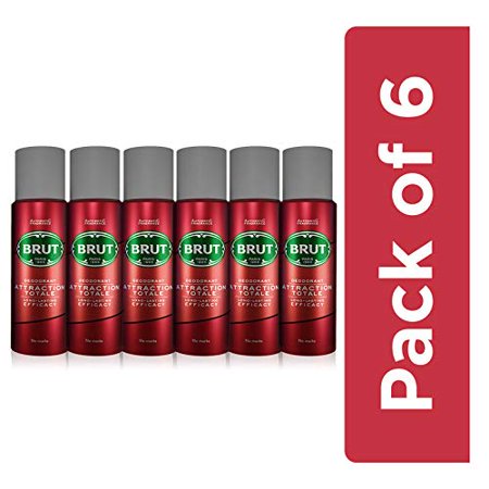Brut Attraction Totale Deodorant Body Spray For Men Pack Of 6X 200ml - 6.7 Fl.oz. Each | Masculine Long Lasting Deo With Lemon, Lime & Mandarin Notes | Daily Wear Deo Combo For Boys